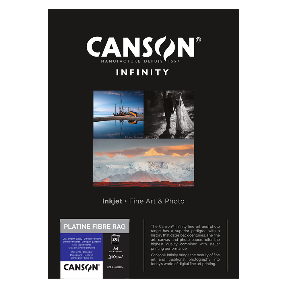 CANSON PLATINE FIBRE RAG 310gsm A4 X 25 SHEETS